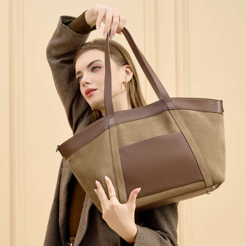 Vintage Suede Underarm Tote Bag High End Feel Large Capacity Women Shoulder Bag Elegant Casual Commute Daily Shopping Travel Fashion Handbag SENYY