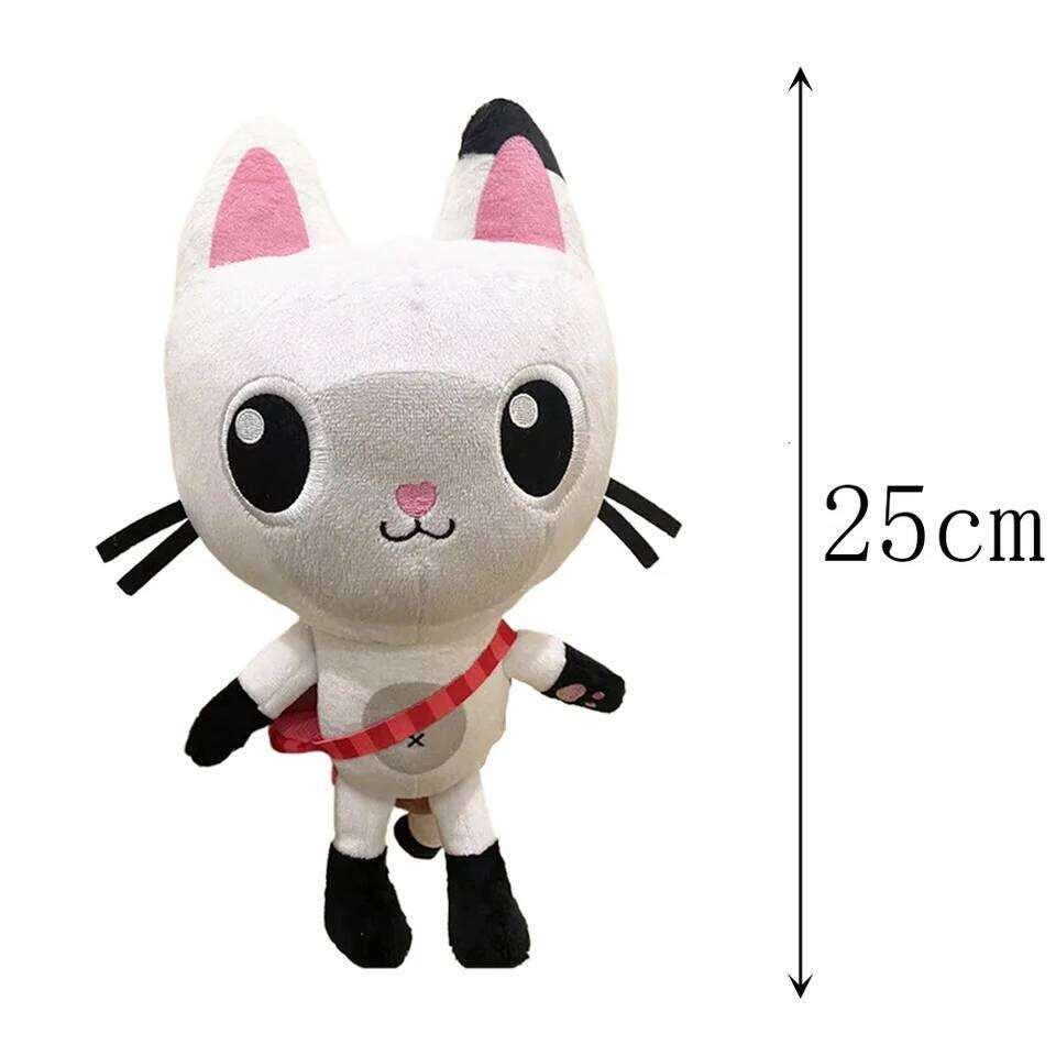 25cm 7-piece Gabby house toy cartoon stuffed animal cat mermaid plush doll children's Christmas gift W260513