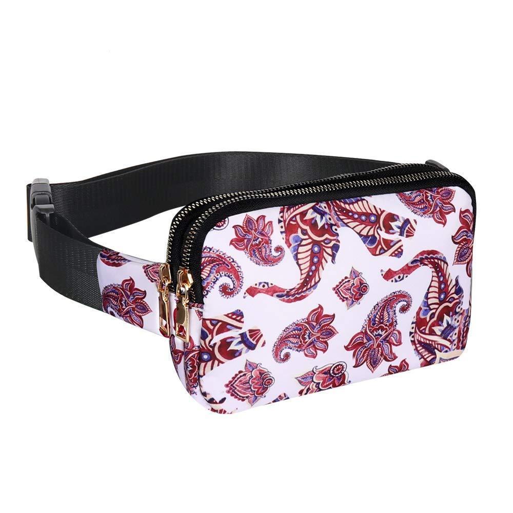 Buylor Flower Waist Bag Women Fashion Fanny Pack Bum Bag Hot Hip Bag Waist Purse Waterproof Belt Pack Chest Bag Phone Pounch