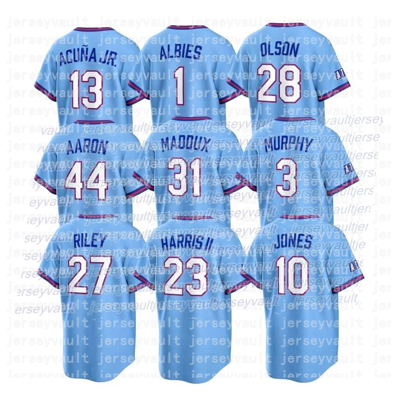 Brave 13 Ronald Acuna Jr. 2026 new Baseball Jersey Baldwin Albies Olson Riley Harris II Suarez Sale Murphy Hank Aaron Yastrzemski Strider Jones Custom