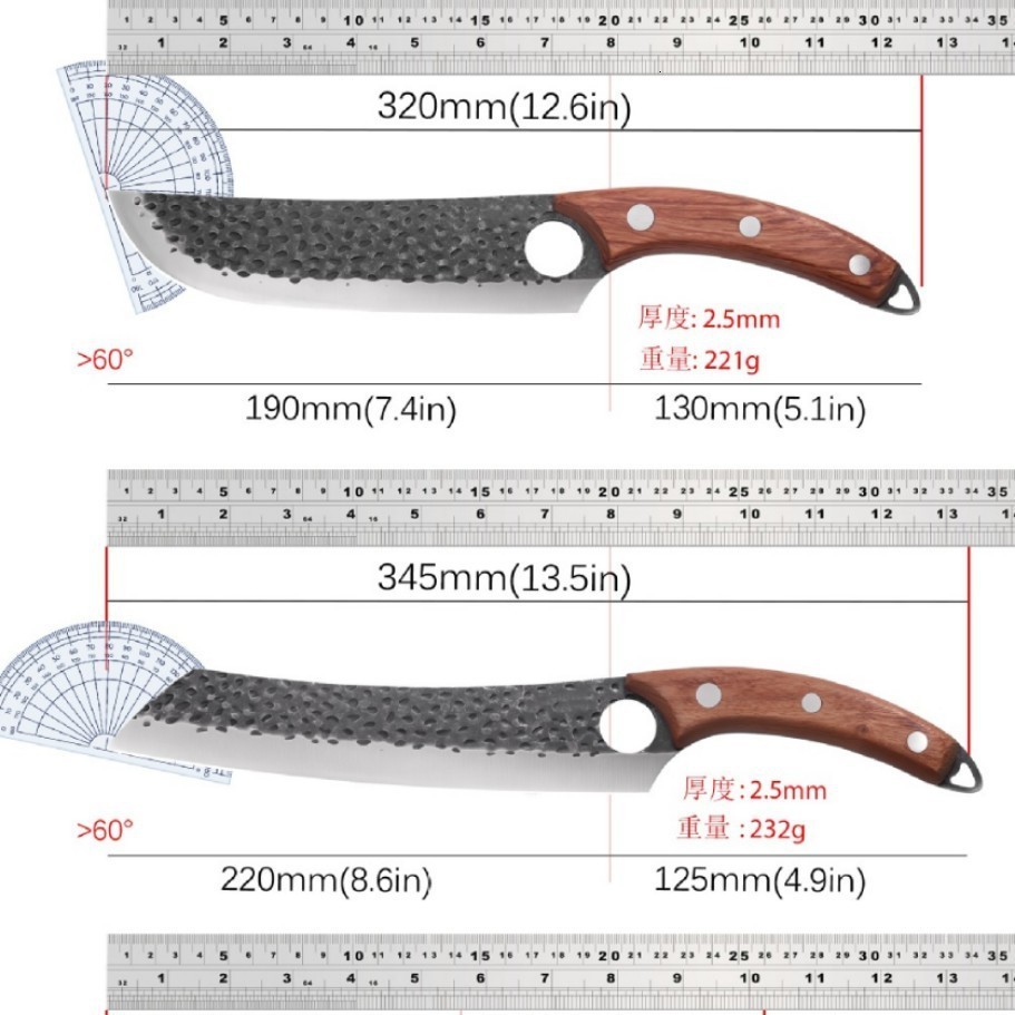 Professional Kitchen Forged Knife BBQ Cooking Chef Knives Wooden Handle Meat Cleaver Fruit Cutter Boning Knife Kitchen Supplies 251218