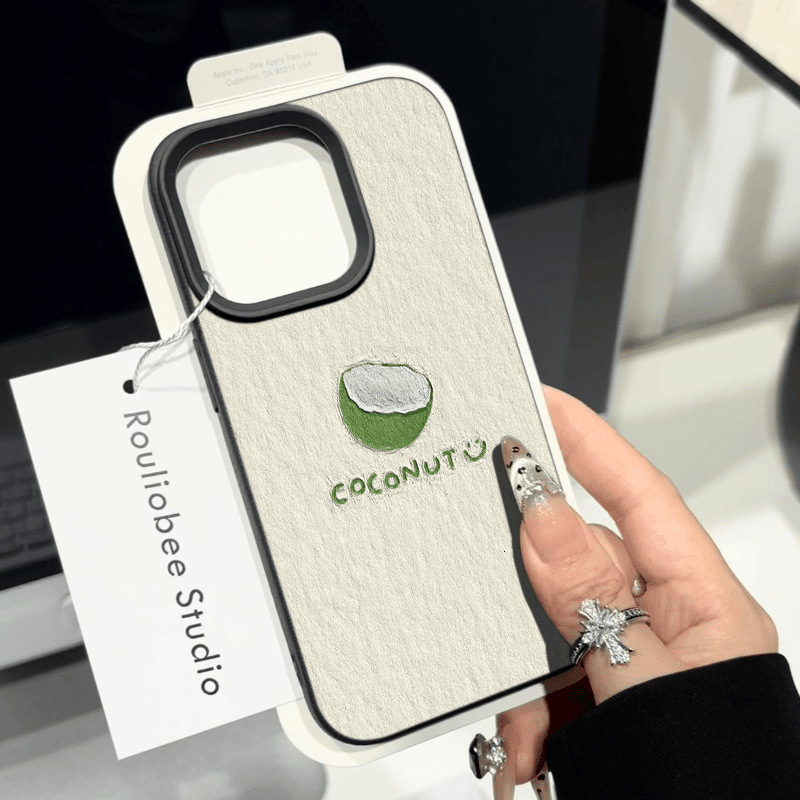 Green Coconut Lychee Pattern Compatible with Apple 16 Pro Phone Case iPhone 15/14 Matte 13 Premium 12 Simple