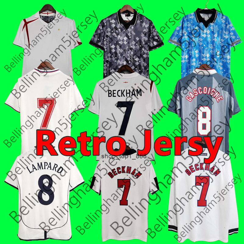 1966 1984 1990 England Retro jersey 1998 2002 2006 soccer jerseys GASCOIGNE OWEN GERRARD BARNES SCHOLES FOWLER ROBSON Vintage football shirt 2008 2012