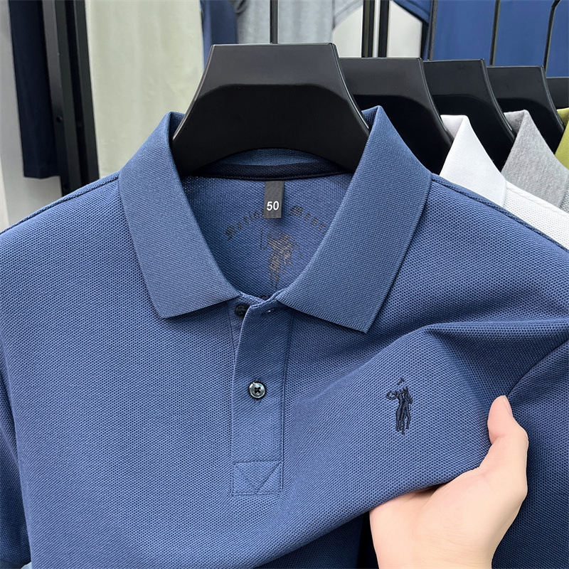Free shipping luxury Men's Polos Summer men's polo shirt with simple and comfortable collar casual short sleeved top - view 6