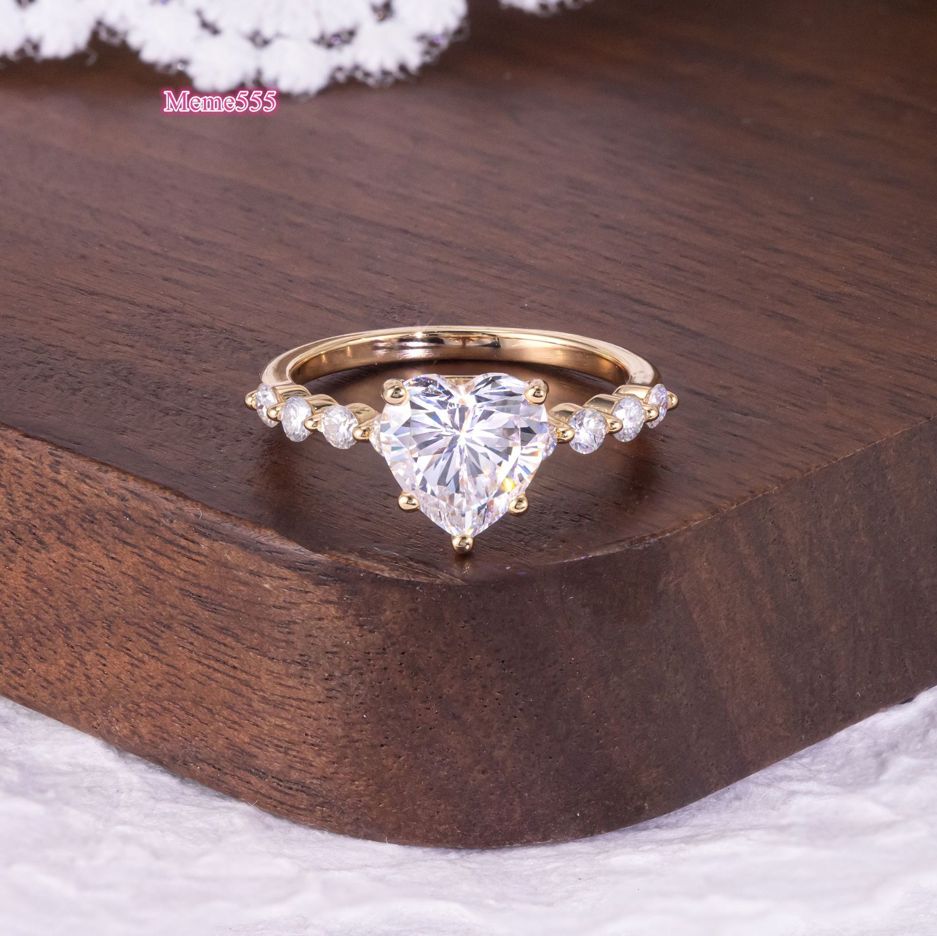 S925 Sterling Silver Moissanite Ring 1/2/3/4/5ct GRA Certified Heart Cut High Quality Wedding Engagement Ring for Women