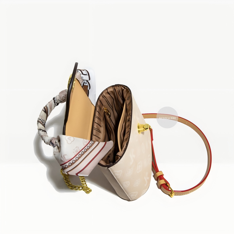 MONICA KIKI luxury classic scarf large capacity designer shoulder bag cross fashion trend bucket bag for women