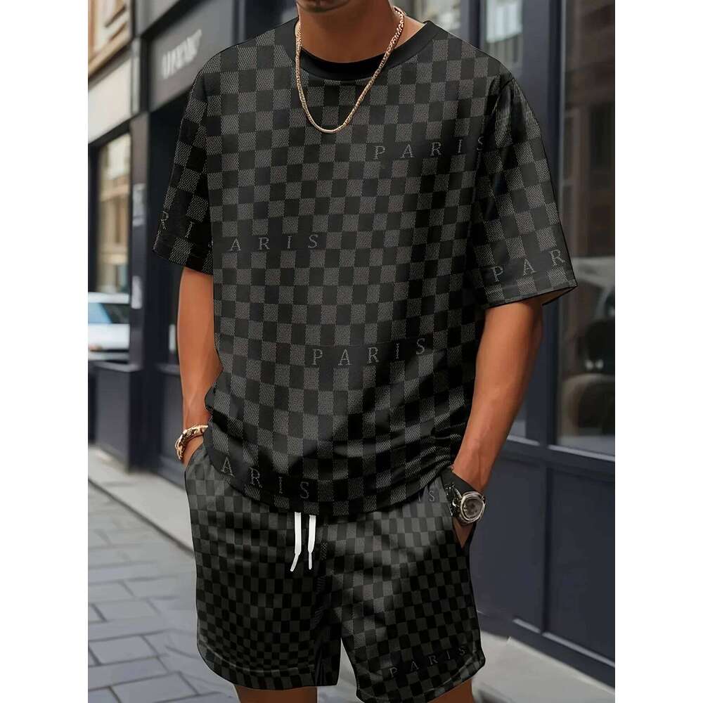 Summer Hot Selling Men's 3D Printed Polyester Short Sleeved Shorts Fashionable Casual Breathable Set, Daily Wear 26Y0513