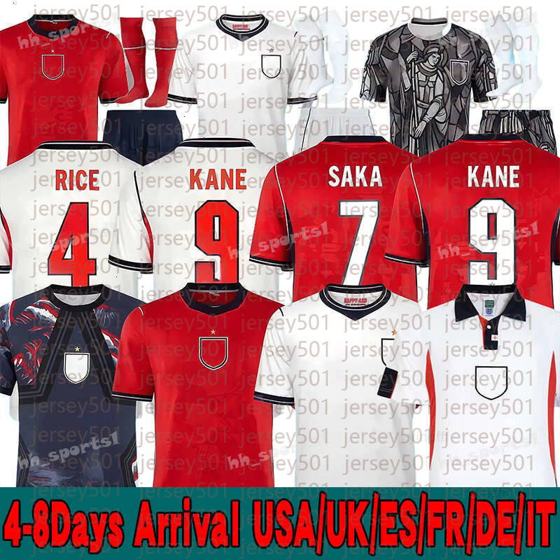 26 27 ENGLAND football shirt BELLINGHAM KANE Soccer jersey RICE SAKA FODEN RASHFORD UK GASCOIGNE SOUTHGATE Retro Football Shirt 90 96 98 Euro SHEARER 