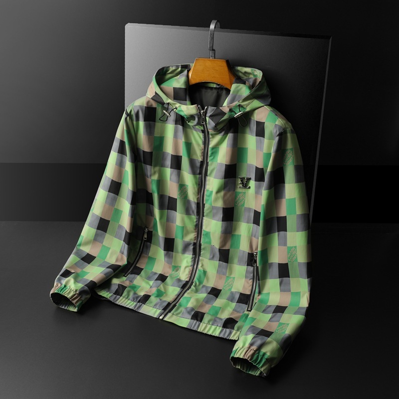 European-style plaid fashionable hooded jacket, 2026 spring new large size men's clothing, looking for agents