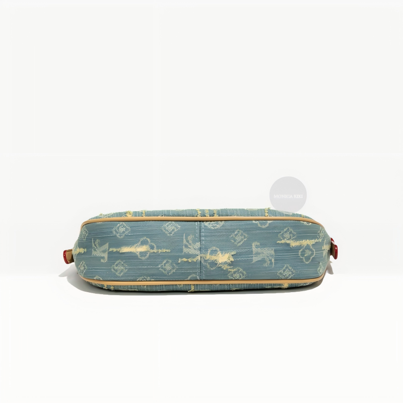 MONICA KIKI canvas denim retro designer shoulder bag light luxury fashionable and casual armpit bag French stick bag for women