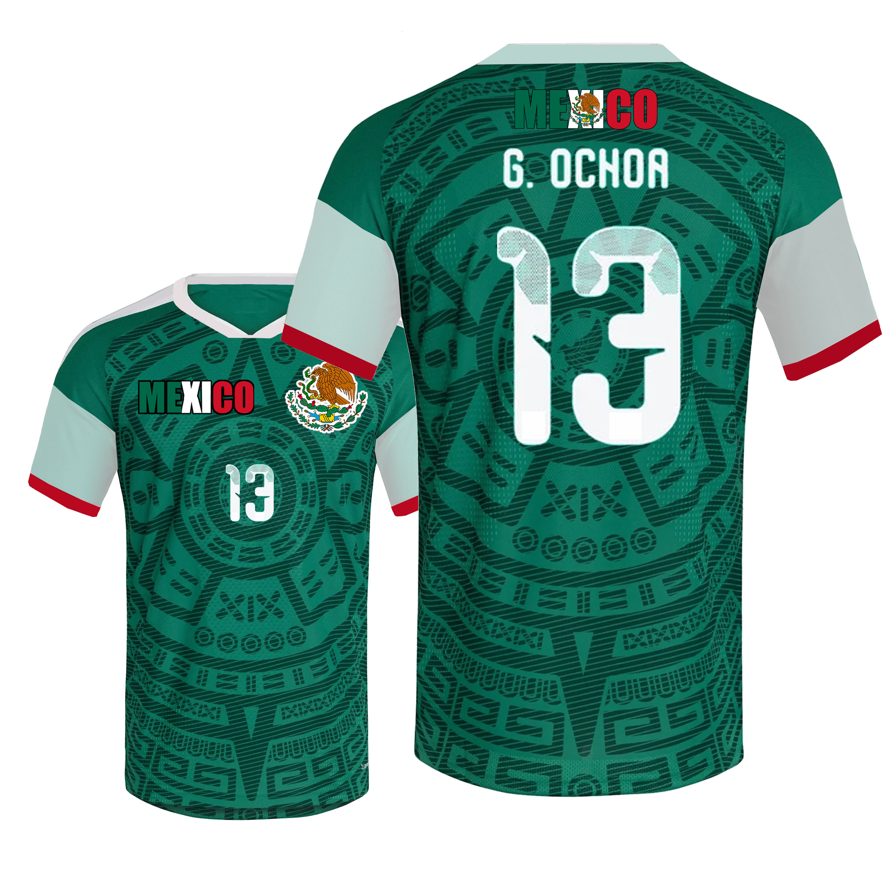 Mexico Jersey Guillermo Ochoa NO. 13 World Cup 2026 T shirt Mexican National Team Sports T-shirt Jerseys Flag Football Stars Full Squad Home Man Woman