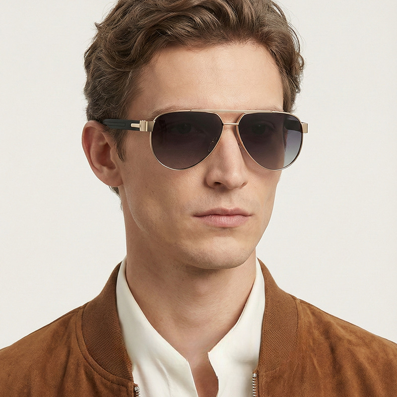 2026 Designer Fashion Trend Street Photography Sunglasses Luxury Brand New Large Frame men's Exquisite Flash Sunglasses Sports Cycling Outdoor Gl - view 7