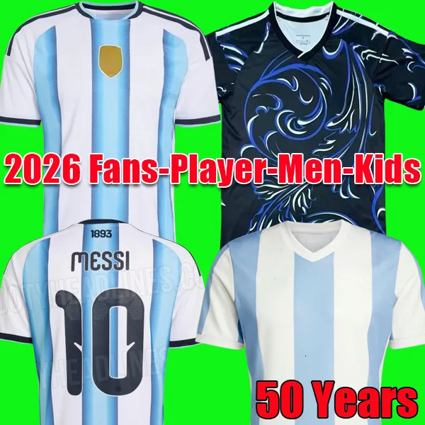 2026 World Cup Argentina messis Fans player version 3 stars soccer Jerseys 50th anniversary football shirt Mens Kids kit sets