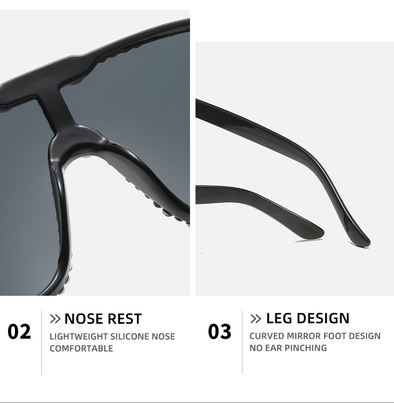 2026 Designer Sunglasses New Cross Border Large Frame Integrated Pilot Sunglasses Inlaid With Unique Diamonds Luxury Fashion Glasses