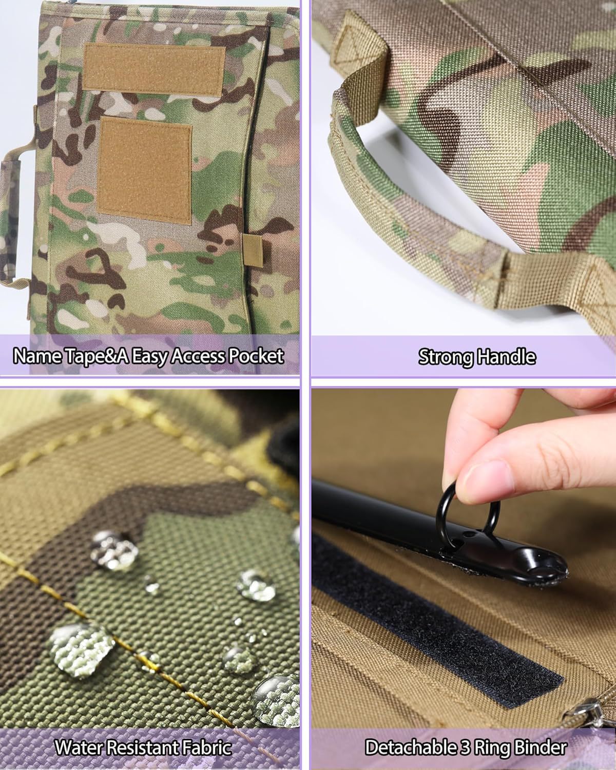 Outdoor Padfolio Ring Binder with Sheets of Loose-Leaf Paper Memorandum A4 Weatherproof Tactical Notebook Accessories - view 3