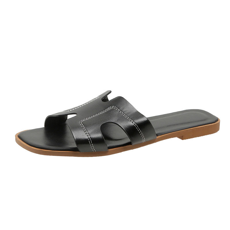 2026 hot womens slippers thick-soled pure color simple and classic casual versatile platform sandals