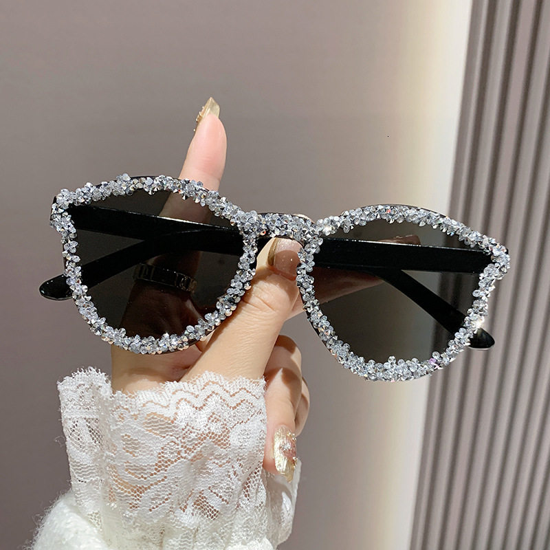 Designer Sunglasses Rimless Fashion Diamond Studded Sunglasses Candy Cat Eye Glasses Bestie Outfit Sister Couple Decorative With Rhinestone Frame Glas