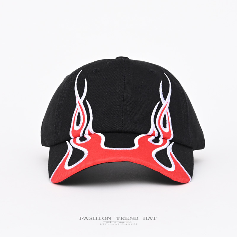 Original Classic Cotton Hat Men Women Baseball Cap Dad Hat Adjustable Structed Flame Embroidery Fashion Cap 240626