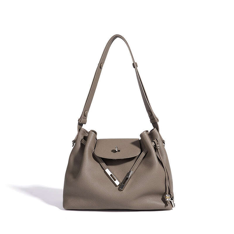 Niche High End Elegant Genuine Leather Shoulder Bag Summer Casual Versatile Simple Style Large Capacity Daily Commute Travel Crossbody Handbag For Lad