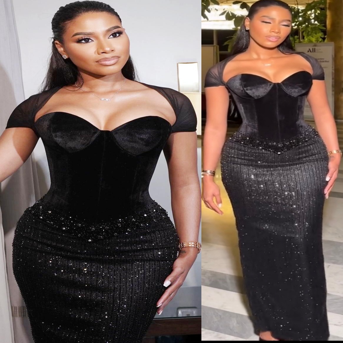 Aso Ebi Black Sheath Prom Dress 2026 Evening Dress Portrait Beaded Crystals Sequined Birthday Formal Women Pageant Party Gowns Long Dinner Dresses ZJ0