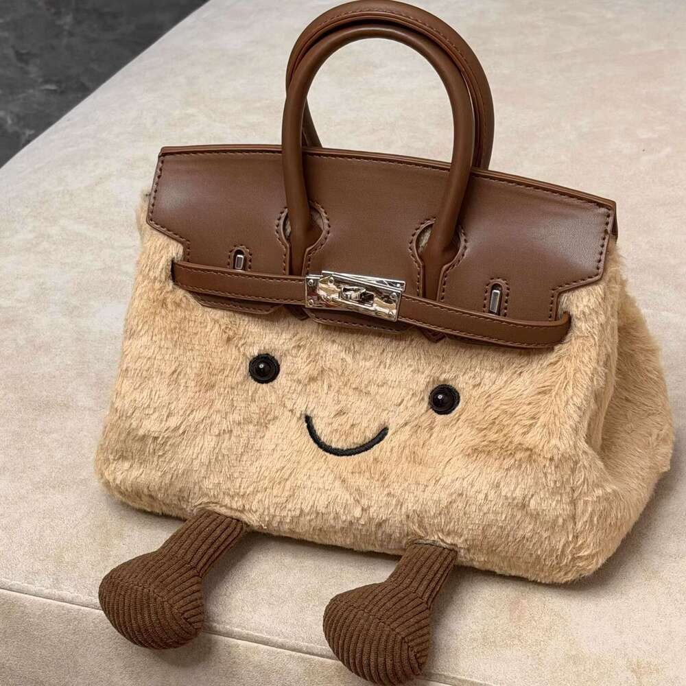 New Cute Plush Smiley Face for Women Korean Version Versatile Shoulder Crossbody Bag Cartoon Doll Handbag