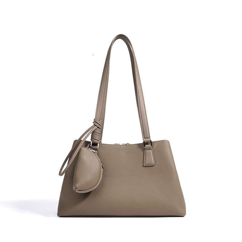 Niche Simple Elegant Genuine Leather Shoulder Bag Office Commuter Design Sense Large Capacity Daily Shopping Travel Casual Fashion Ladies Handbag SENY