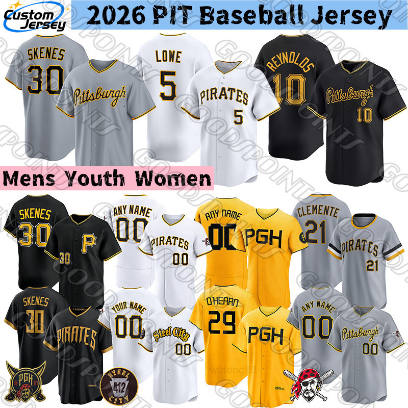 Pittsburghs Pirate Jersey Paul Skenes Brandon Lowe Konnor Griffin Spencer Horwitz Oneil Cruz Clemente Ozuna pitsburgh pirates city connect 2026 Baseba
