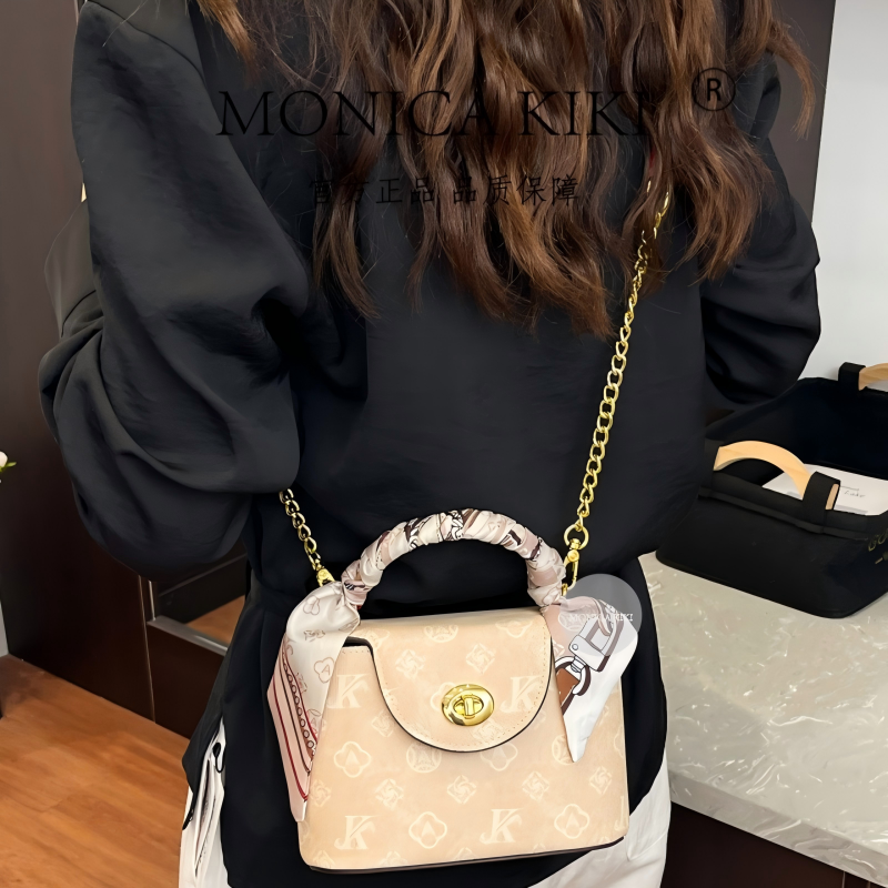 MONICA KIKI luxury classic scarf large capacity designer shoulder bag cross fashion trend bucket bag for women