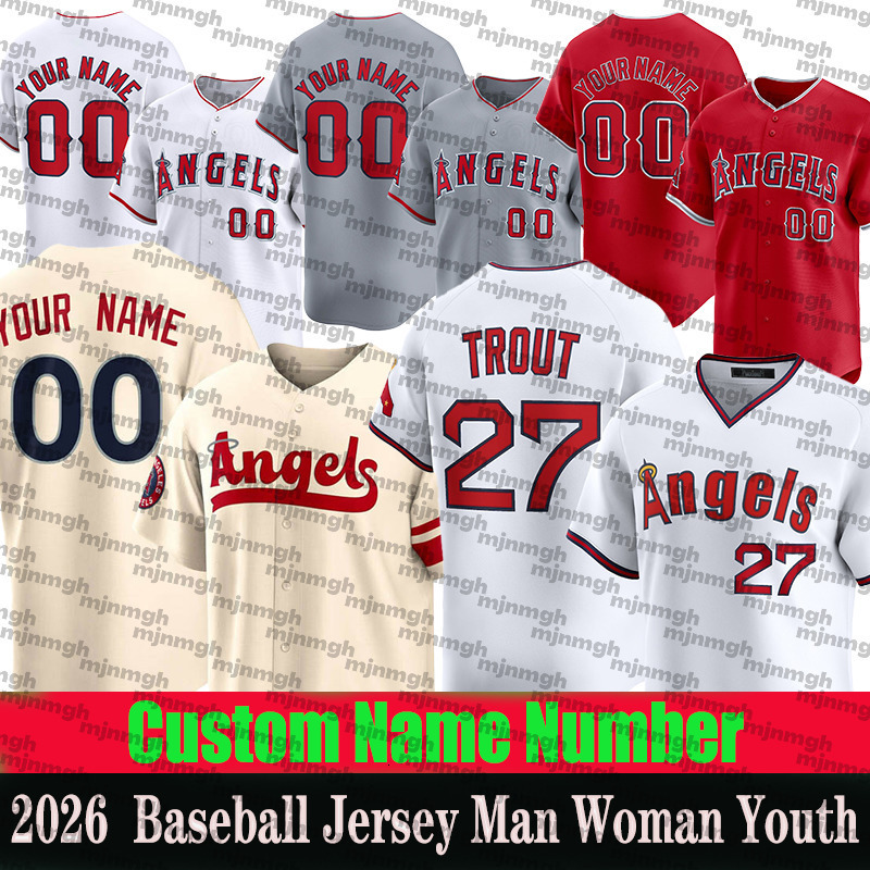 27 Mike Trout Jersey 14 Logan OHoppe Jersey LA Angelss Jerseys Anthony Rendon Jo Adell Taylor Ward Nolan Schanuel Niko Kavadas Brandon Drury Custom Ba