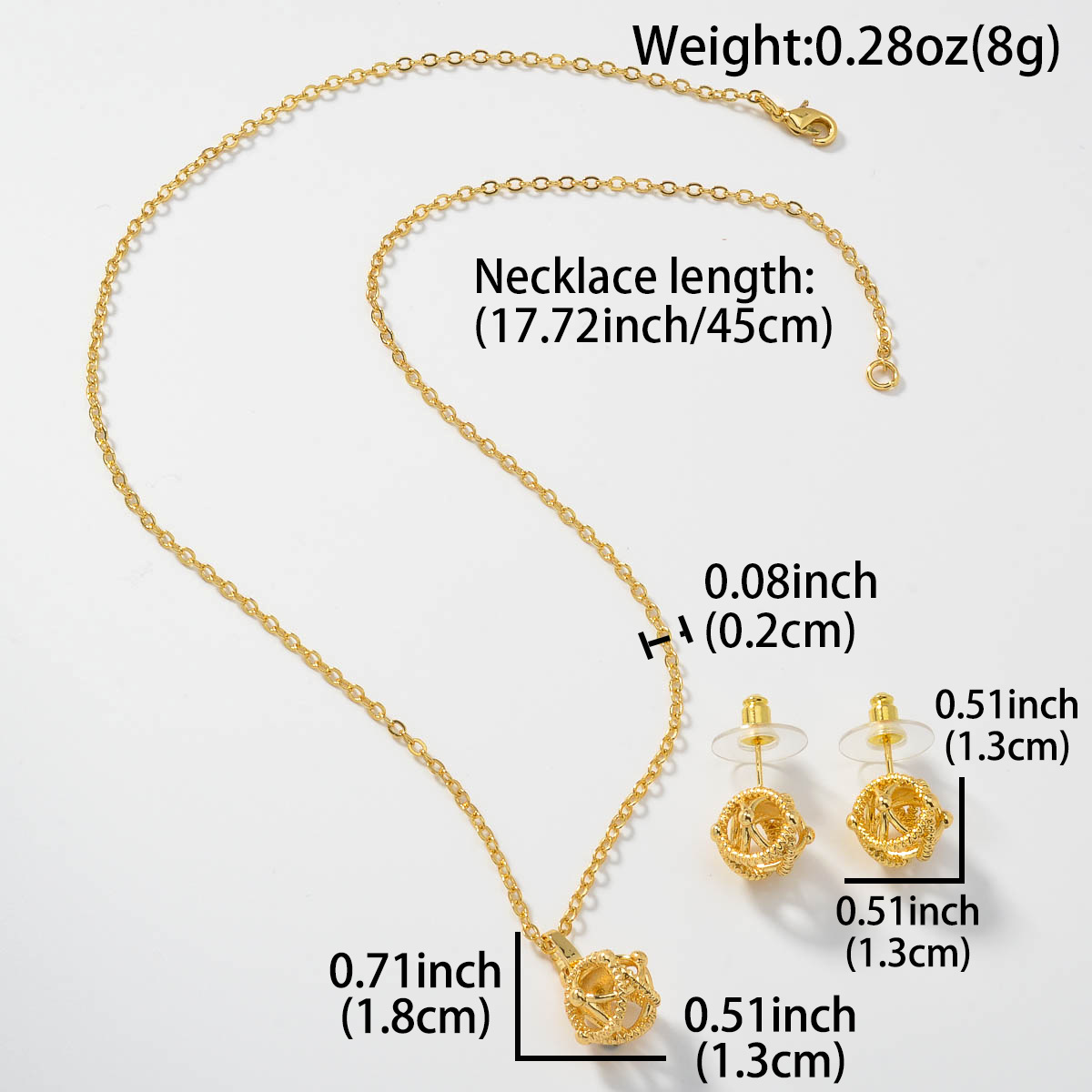 Gold Plated Hollow Star Round Drop Earrings Pendant Necklace Jewelry Set For Men and Wome Fine Quality Unisex Ins Copper Ear Accessories Pendientes Bi