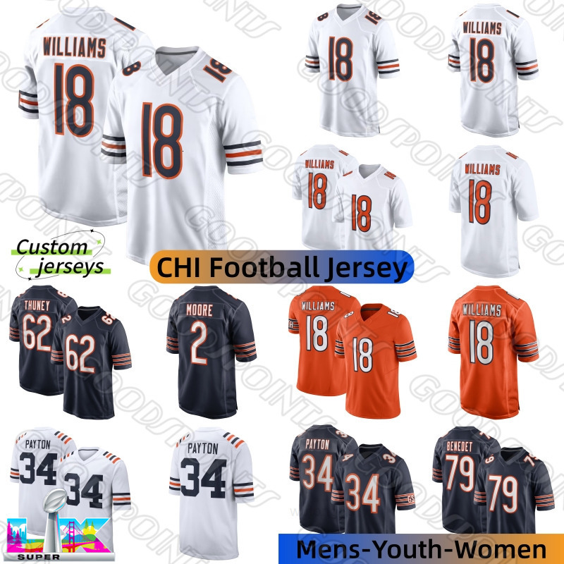 ChicagoS Bearss football jerseys Caleb Williams bearsjersey Monangai Colston Loveland Swift Walter Payton Burden III Dalman Thuney DJ Moore Odunze Dit