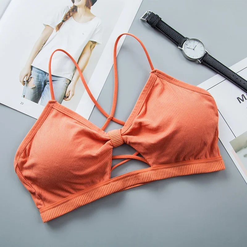 2024 Summer Sexy Lingerie Seamless Back Hollow Backless Strapless Sport Bra for Women Push Up Bralette Underwear Bandeau Top 260512