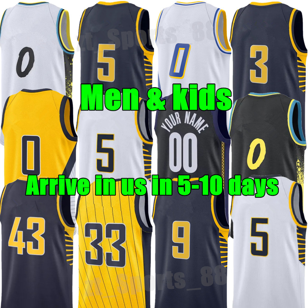 0 Tyrese Haliburton City Pacer Basketball Jerseys Pascal Siakam Andrew Nembhard Bennedict Mathurin TJ McConnell Obi Toppin Myles Turner Aaron Nesmith 