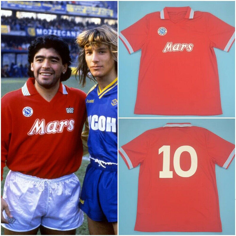 1987 1988 Retro Soccer Jerseys 87 88 Coppa Italia SSC Maradona 10 Calcio Napoli kits Classic Vintage Neapolitan Footba