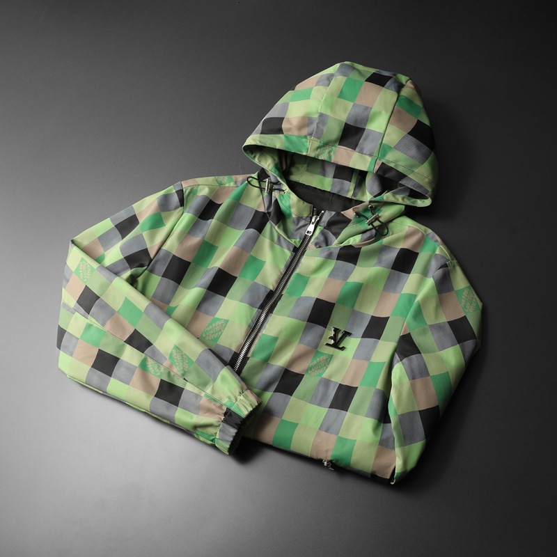 European-style plaid fashionable hooded jacket, 2026 spring new large size men's clothing, looking for agents