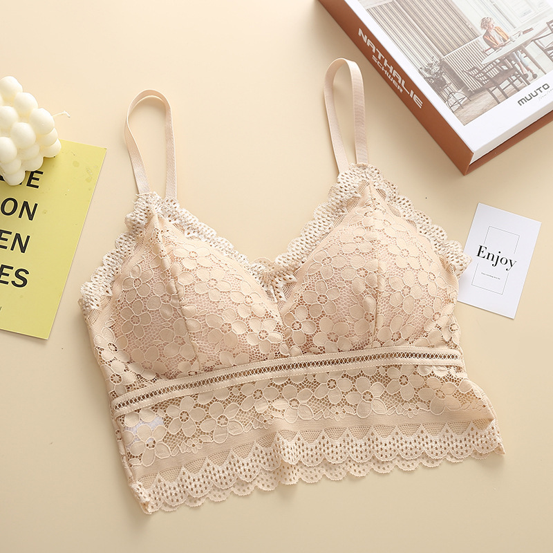 Womens Lace Lingerie Camisole Top Designer French Style Hollow Out Bralette With Built In Bra Spaghetti Strap Backless Sexy Crop Top For Casual Outing