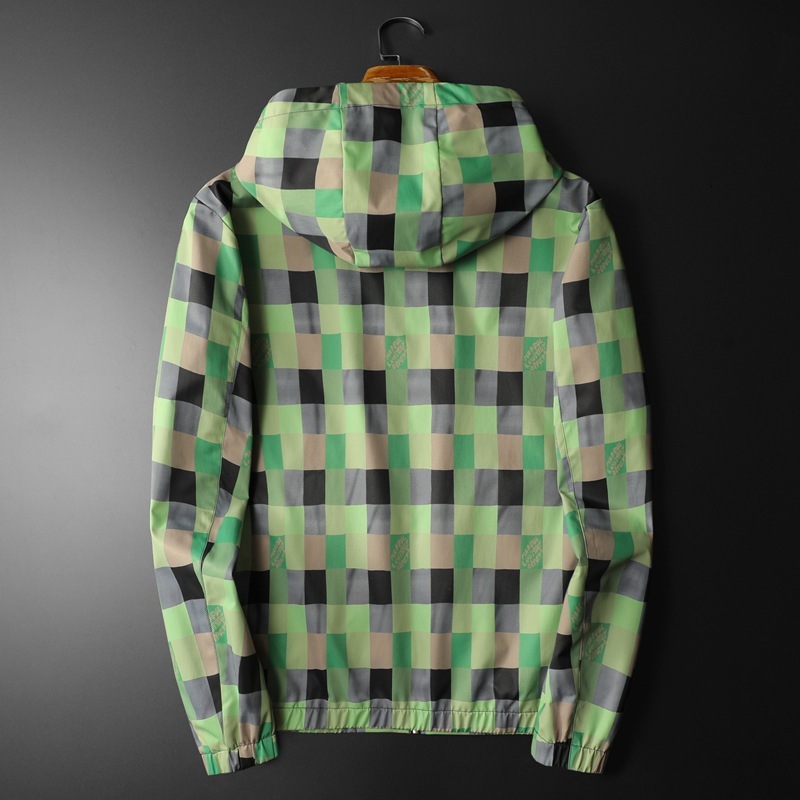 European-style plaid fashionable hooded jacket, 2026 spring new large size men's clothing, looking for agents