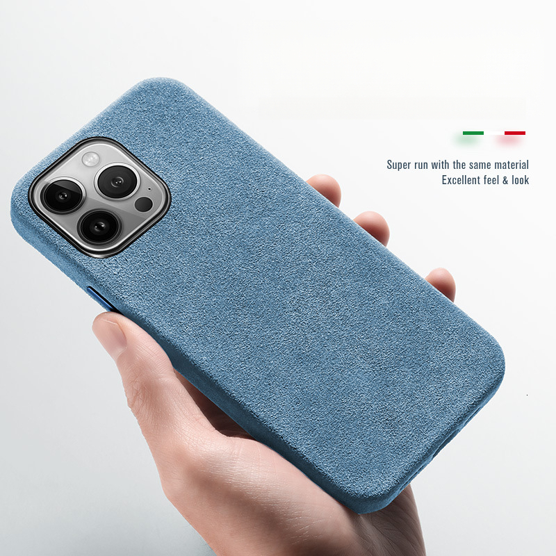 Suitable for Apple iPhone 17 High-End Suede Phone Case 16 Pro Magnetic 15 Wireless Charging Leather Cover