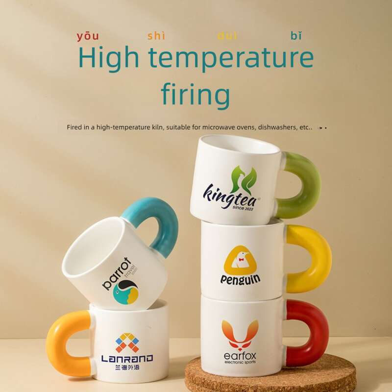 Highly attractive custom mugs, ceramic chubby water coffee cups, gift items with logo printed designs