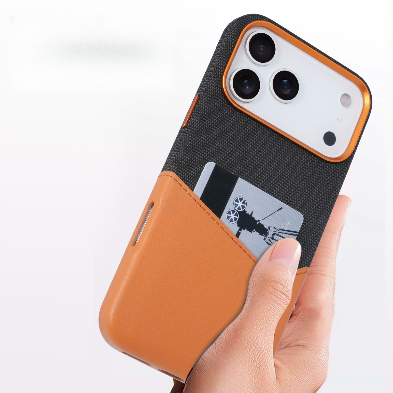 Compatible iPhone 17 Pro Max, magnetic phone case, leather dual-tone design with card slot, Apple 16 shockproof full-cover hard case