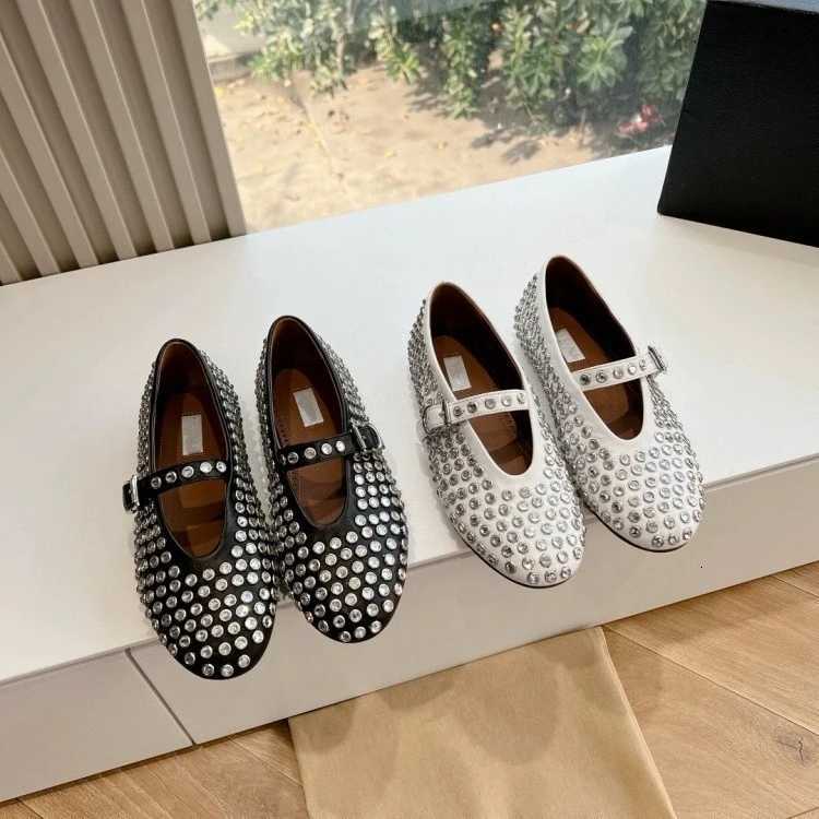 2026 European and American Spring New Womens Ballet Flats with Fishnet Hollow Mary Jane Shoes X260514