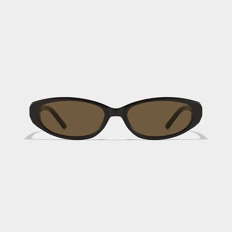 Retro Oval Sunglasses for Women Men Y2k Narrow Cat Eye Sunnies Skinny Shades Blue Transparent Lens Punk Rectangle Sun Glasses C260514