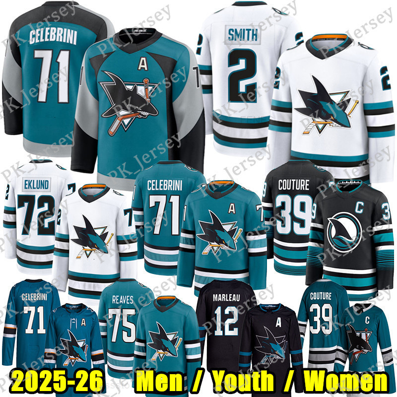 71 Macklin Celebrini sj hockey jersey sharks jersey 2 Will Smith Michael Misa Ryan Reaves Sam Dickinson Jeff Skinner Logan Couture Toffoli William Ekl