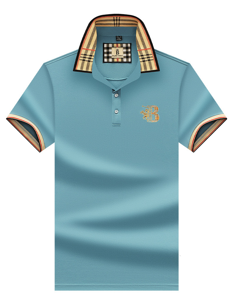 Designer T-shirt Men's Summer Ice Silk Lapel T-shirt Loose Fit Casual Brand Short Sleeved Clothing Classic Letter Pattern Short Sleeved Tee