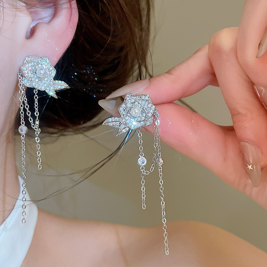 S925 plated sterling silver butterfly asymmetric earrings, simple and elegant high-end ear jewelry - view 5