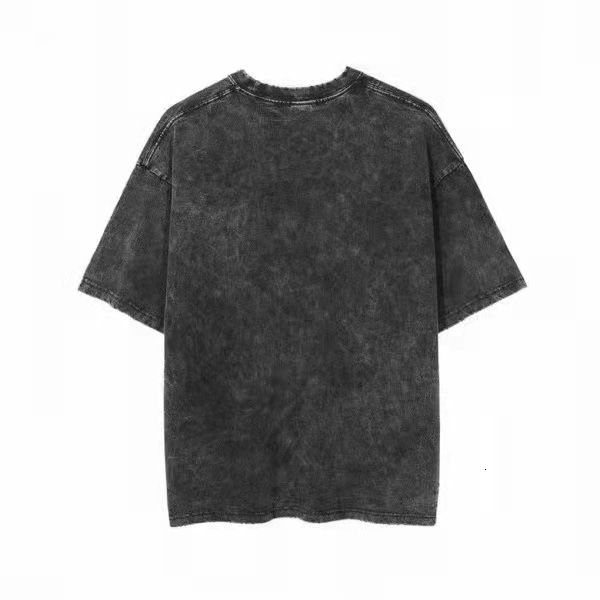 Designer T-shirt Washed Retro Men's Short Sleeved T-shirt Summer New Loose Version Fashionable Ins Style Capital Letter Pattern Short Sleeved Tee