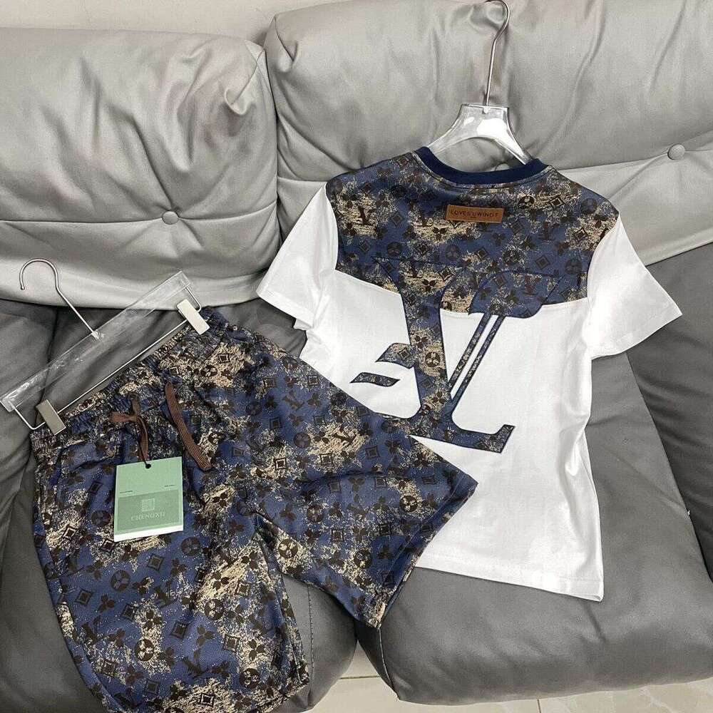 New Men's Casual Short-Sleeve Fashion Hong Kong-Style Loose Trendy Brand Round-Neck Stylish Outfit Plus Size Asia Size