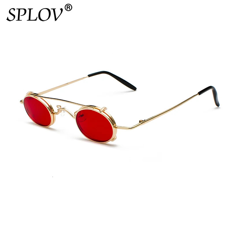 SPLOV Vintage Round Detachable Sunglasses Men Women ner SteamPunk Sun Glasses Retro Small Circle Metal Frame Glasses 260509