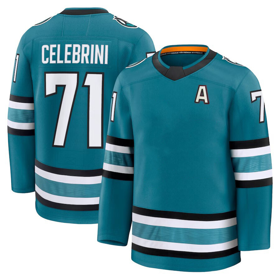 71 Macklin Celebrini sj hockey jersey sharks jersey 2 Will Smith Michael Misa Ryan Reaves Sam Dickinson Jeff Skinner Logan Couture Toffoli William Ekl