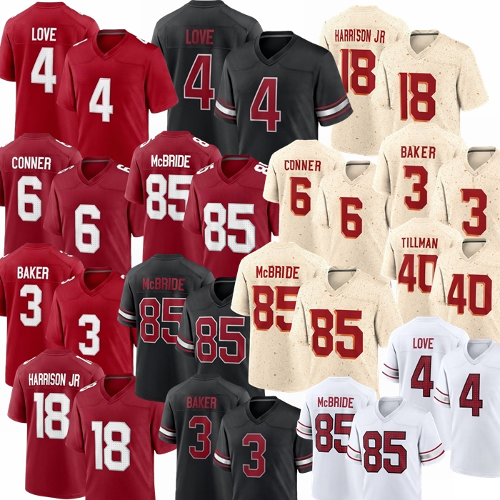 2026 New Jeremiyah Love Marvin Harrison Jr Football Jerseys Trey McBride Budda Baker James Conner Pat Tillman Johnson Jersey